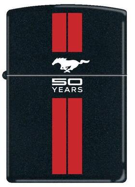 Zp-2063 Zippo Mustang 50 Years Black With Red Stripes Lighter