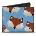 Bi-fold Wallet Fox Face Scattered Sky Blue. Fixed Price $24.53.