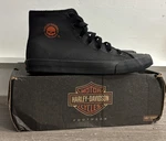 Harley-davidson Baxter Sneakers Black Orange High Top Shoes Size D93343. Fixed Price $45.00.