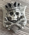 New Lethal Threat King Skull 3D Peel Stick Emblem Silver/black Hand Sculpted. Fixed Price $10.00.
