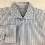 Aster 1973 Dress Shirt Mens 17 (43) Blue Checks French Cuffs Made In Italy. Fixed Price $32.95.