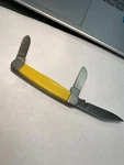 Authentic 1960S Collectors Yellow Bmw Solingen Stockman 3 Blade Pocket Knife Nos. Fixed Price $47.50.