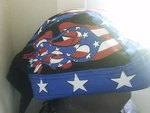 Patriotic Deluxe Usa Flames Cotton Twill Durag Headwrap Doo Bandana Skullcap. Fixed Price $25.00.