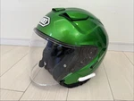 Shoei J-CRUISE3 Jet Helmet Green Size Custom Paint Sena SRL3 Intercom. Fixed Price $1436.00.