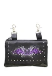 Biker Fashion Black Naked Cowhide Leather Purple Butterfly Belt Bag. Fixed Price $33.47.