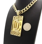 Dream Chaser Dc Large Pendant 10MM Cuban Chain Bling Hip Hop Style Necklace. Fixed Price $33.99.