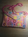 Handicraft Embroidered Indian Clutch Bag, Cross-body Pink. Fixed Price $12.00.