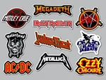 Hard Rock Vinyl Pack (10 Stickers) Set Metallica Megadeth Acdc. Fixed Price $12.99.