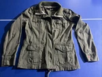 Fox Racing Jacket Military Style Zip & Button Army Green Logo Women Size Med. Fixed Price $40.00.