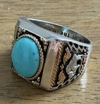 Bradford Exchange Strength Of The West Turquoise Ring Sterling Silver 10.5. Fixed Price $87.00.