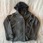 Fox Racing Y2K Motor Jacket Blazer Hoodie Military Gray Women's Peacoat Small. Fixed Price $32.00.