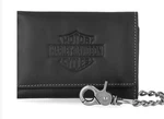 Harley Davidson Men's Embossed Bar & Shield Medium Trifold Wallet W/chain MWM120. Fixed Price $69.95.