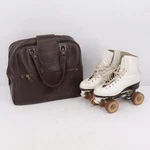 Riedell 220 Vintage Roller Skates 8 Snyder Powell Bones American Tourister Bag. Fixed Price $237.49.