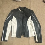 Dainese Women Sf Pelle Lady Black And White Leather Jacket Size 46 Elbowpads. Fixed Price $200.00.
