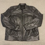 Joe Jeans Men Black Leather Moto Jacket Size Xl Nwt JMFAMJ9012. Fixed Price $119.99.