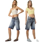 Witty Fox Women's High Rise Light Wash Denim Jorts Shorts Size 11/30 Nwt Raw Hem. Fixed Price $18.23.
