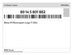 Genuine Bmw Motorsport Logo T-shir 80-14-5-B31-8E2 New. Fixed Price $37.11.