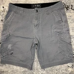 Fox Head Cargo Shorts Mens 34 Gray Cotton Canvas Utility Pockets Outdoor Y2K. Fixed Price $24.95.