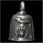 Pewter Motorcycle Gremlin Bell Shriner Sword Star Logo Made The Usa. Fixed Price $9.95.