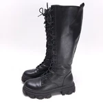 Dream Pairs Womens Black Knee High Combat Boots Lug Sole Lace Up SDKB221W Size 9. Fixed Price $39.99.