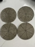 Coasters Set Cup Round Drink Mat Indian Handmade Silver 4 Vintage. Fixed Price $5.00.