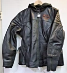 Harley Davidson Women's Miss Enthusiast 2.0 Leather 3-IN-1 Riding Jacket Sz: Lrg. Fixed Price $209.99.