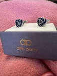 Vtg Alfa Perry New Cuff Links Two Tone Rope Knottted Silver & Blue Enamel. Fixed Price $10.00.
