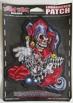 New Lethal Threat Gambling Jester Skull Embroidered Patch 5.5"X6" LT30022. Fixed Price $7.95.
