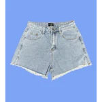 White Fox Women's Light Wash Denim High Rise Cut-off Shorts. Fixed Price $32.00.