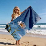Daisy Pattern Beach Towel Soft Smooth Lightweight Portable Easy. Fixed Price $20.99.
