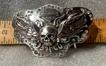 Harley-davidson Women's Skull / Wings Belt BUCKLE.#97772-09VW. Silver And Black. Fixed Price $45.00.
