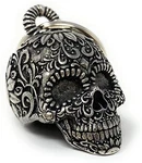 3-D Sugar Skull Bell For Motorcycle Biker Accessory Keychain. Fixed Price $29.38.