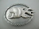 Vintage Flaming Skull Harley Flames Biker Belt Buckle. Fixed Price $54.93.