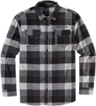 Icon Feller Flannel Long Sleeve Shirt Button Up Black/grey Adult Large. Fixed Price $60.00.