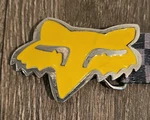 Fox Yellow Silver Metal Clamp Closure Sports Belt Buckle Men's Accessory. Fixed Price $10.00.