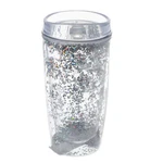 Mercedes 18OZ Silver Confetti Tumbler Clear. Fixed Price $15.60.