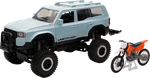 New Ray Toys Toyota Land Cruiser With Dirt Bike 1:18 Scale Light Blue Mpn 37586. Fixed Price $45.99.