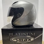 New Platinum Gmax Marshall Small Silver Helmet GM17SSPC Open Face W/flip Shield. Fixed Price $31.20.