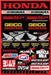 Team Geico Honda Decal Sheet 12"X18". Fixed Price $38.99.