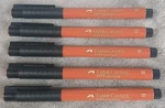 Lot Of 5 Faber-castell Pitt Artist Pen Indian Ink Pp Fine Point Brush Read. Fixed Price $14.93.