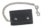 Unik Men's Distressed Biker Chain Tri-fold Leather Wallet, Brown. Fixed Price $32.95.