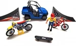 Newray Die Cast Model Nitro Circus Play Set, With Pastrana Mx Bike, 1:18 Scale. Fixed Price $75.00.