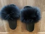 Fox Fur Women Fluffy Flip Flops Shoes Size 8. Fixed Price $80.00.