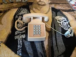 Vtg 70S Bell System Western Electric Coral Push Button Telephone W/4 Prong Plug. Fixed Price $33.00.