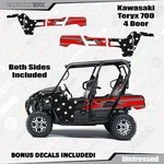Red Subdued Usa Flag Racing Graphics Fits Kawasaki Teryx 700 4 Door Decals. Fixed Price $199.99.