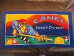 Vintage Joe Camel 1991 Smooth Character Playing Pool Beach Towel Rj Reynolds. Fixed Price $25.00.