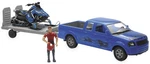 Newray SS-37406 1:18 Scale Blue F-150 Truck With Trailer And Pol Switchback Snow. Fixed Price $51.55.