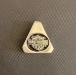 Vintage Sterling Harley Davidson Slide Pendant Triangle, Black Bar & Shield. Fixed Price $28.00.