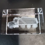 Mack Truck Laser-etched Crystal Paperweight, Original Box, Never Used. Fixed Price $45.00.
