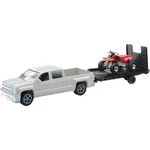 New Ray Toys 1:43 Chevrolet Truck With Trailer And Atv - White/red 19535B. Fixed Price $16.39.